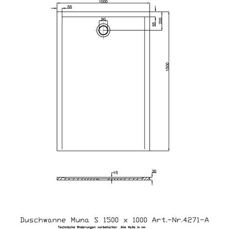 Receveur de douche Hoesch MUNA S 1500x1000x30mm blanc