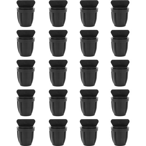 Lot de 20 bouchons d'extrémité de tuyau 8/11 avec verrouillage et embout cannelé pour tuyau d'irrigation goutte à goutte