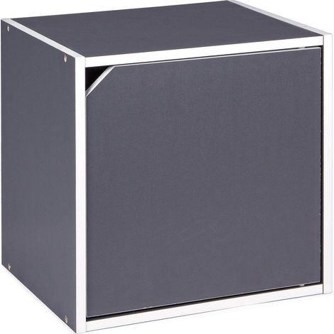 Würfelregal 35 cm modulares Bücherregal moderne Möbel -Würfel mit Tür / Grau (1/5)