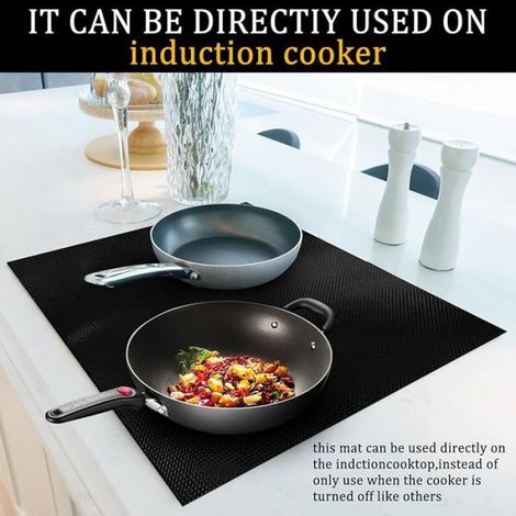 52x61cm Tapis de Protection Plaque Cuisson Induction en Silicone Plaque de Cuisson Magnétique Cooktop Anti Rayur FEUILLE DE CUISSON
