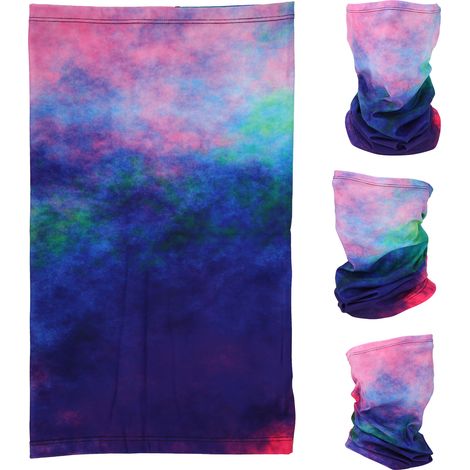 Couvre-cou chaud et coloré avec foulard, capuche et bandeau à transfert numérique. (1/5)