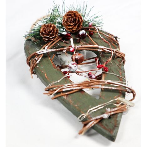 Green Heart Decorations With 15 LEDs (1/5)