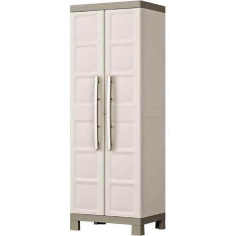 Keter – Armoire d'atelier haute 2 portes en plastique – 4 étagères réglables – Charge 15 kg par étagère – Dimensions 65 x 45 x 182 cm (1/9)