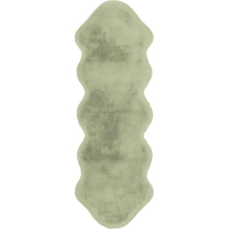 Tapis peau de mouton double effet lapin menthe - vert menthe pastel doux (1/3)