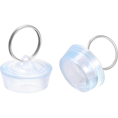 2 Pack Light Blue 29-32mm Rubber Drain Plug with Hanging Ring for Bathtub Kitchen Bathroom