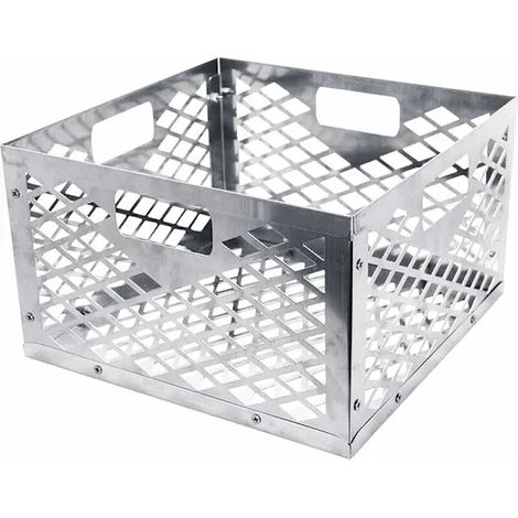 Panier à charbon de bois en acier inoxydable, grand format, avec poignée, pour barbecues à gaz et à charbon - Accessoires de camping et de plein air A (1/5)