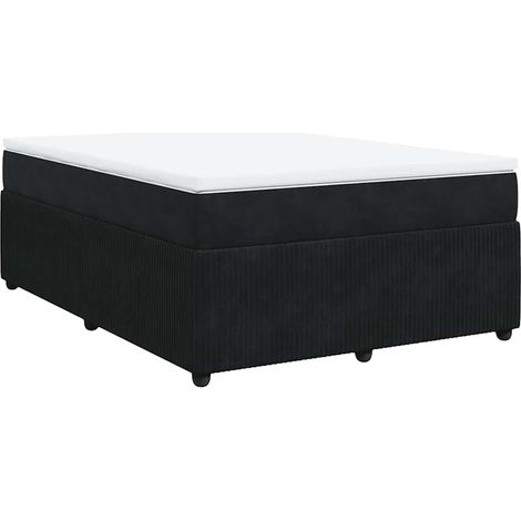 Maison Exclusive - Sommier à lattes de lit avec matelas Noir 140x190 cm Velours