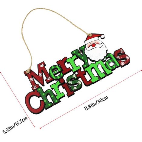 Décoration murale en bois pour la maison, avec pendentif, motif Père Noël et bonhomme de neige, représentant la famille et les personnages de Noël. Panneau décoratif « Joyeux Noël »