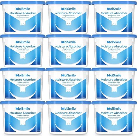 Feuchtigkeitsabsorber 12er-Pack, parfümfrei, für Bad, Auto, Keller (1/5)