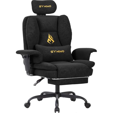Symino Chaise Gaming Fauteuil Gaming Ergonomique - Chaise Bureau avec Repose-Pieds Réglable, PU en Cuir 131kg