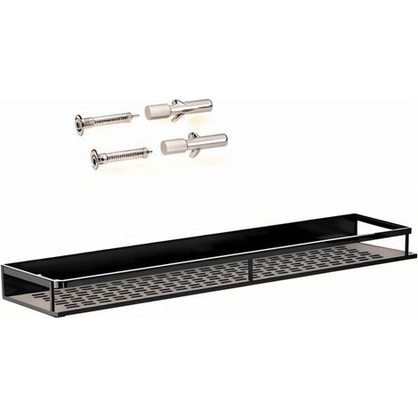 Étagère de douche 50cm en acier inoxydable noir – Antirouille – Facile à installer – Drainage efficace – Design minimaliste (1/4)