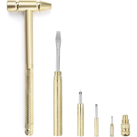 6 en 1 Marteau et tournevis Outil Multitool Set Claw Hammer avec poignée antidérapante Tête fendue/plate Phillips Screwdriver Nail Puller Meilleur cadeau pour les amis de la famille (1/5)