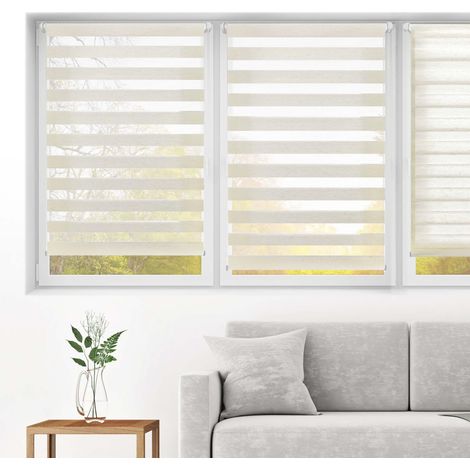 Blindecor Indus Sensa attrezzi  Tenda a rullo a doppio strato senza perforazione  Colore Lino 140 x 180 cm (Larghezza x Altezza)  Dimensioni del tessuto 137 x 175 cm (1/5)