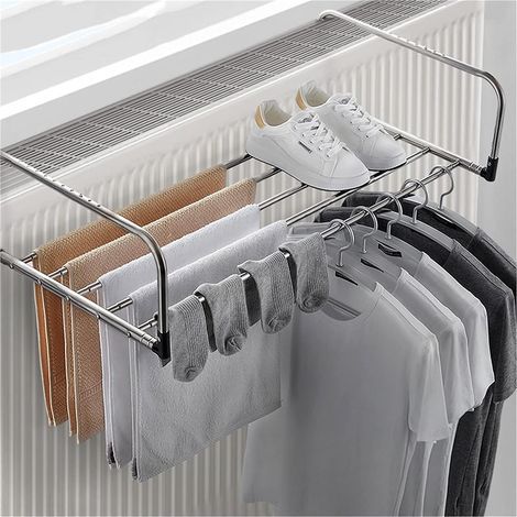 Etendoir à suspendre etendoir à linge pliable, rétractable et multifonctionnel - rétractable 60-106 cm (1/5)
