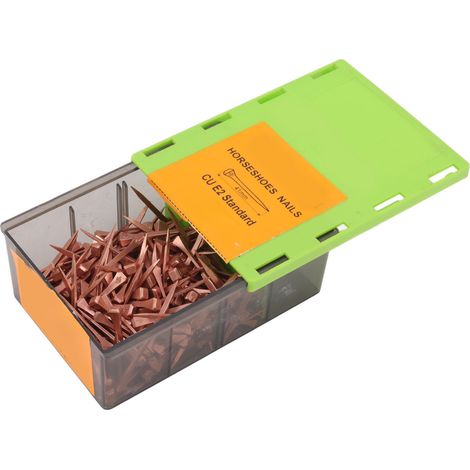 250 clous de ferrage en cuivre plaqué, avec boîte en plastique, pour l'élevage du bétail E2 41 mm/1,61 po (1/5)