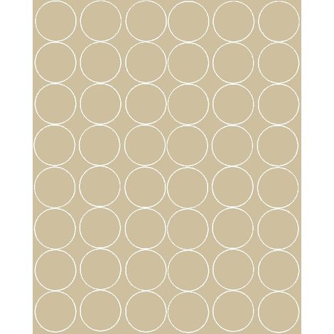 Pegatinas circulares de 6 cm, pegatinas circulares con puntos, 48 piezas, color beige mate.
