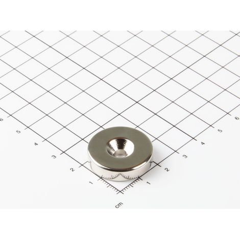 Magna-C Neodym-Ringmagnet Ø25xØ4,5x6mm mit konischer Senkung