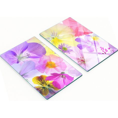 Juego de tablas de cocina de vidrio templado con estampado de pensamientos, 2 x 30 x 52 cm.