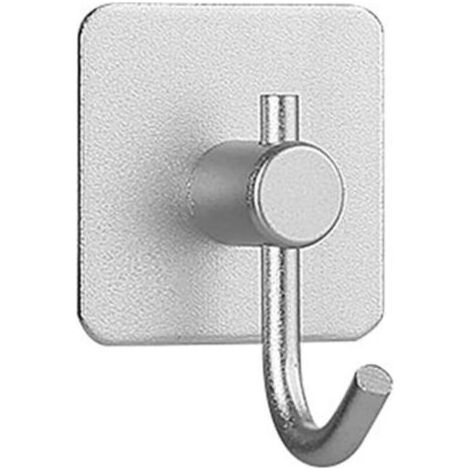 Selbstklebende Wandhaken, Schlüsselhalter, Kleider- und Handtuchhaken, silberfarbenes Design (1/4)
