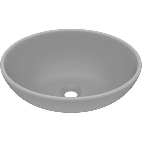 Lavabo ovale de luxe Gris clair mat 40x33 cm Céramique (1/5)