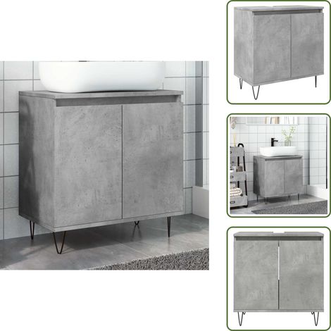 Badschrank Betongrau 58 x 33 x 60 cm Holzwerkstoff - Badschrank - Badschränke - Badezimmerschrank - Schrank (1/5)