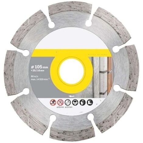 Pair ZVD-Disque de coupe diamanté pour meuleuse de pierre, béton armé, granit, 105 mm (1/4)