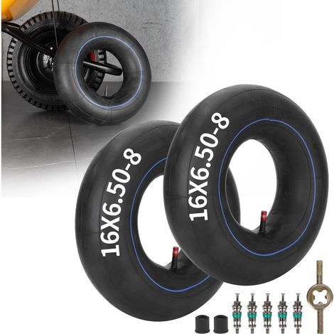 RUTU 2 Pack 16x6.50-8 16x650-8 chambre à air avec avec accessoires d’installation pour ATV Quad 4 roues chariot de Golf tracteur tondeuse à gazon motoculteurs rampes brouette remorque utilitaire (1/5)