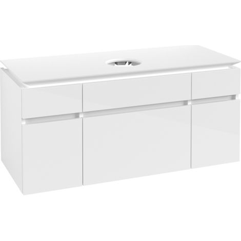 Lavabo VB US Legato 1200x550x500mm, 5 tiroirs, blanc brillant intégré (1/2)
