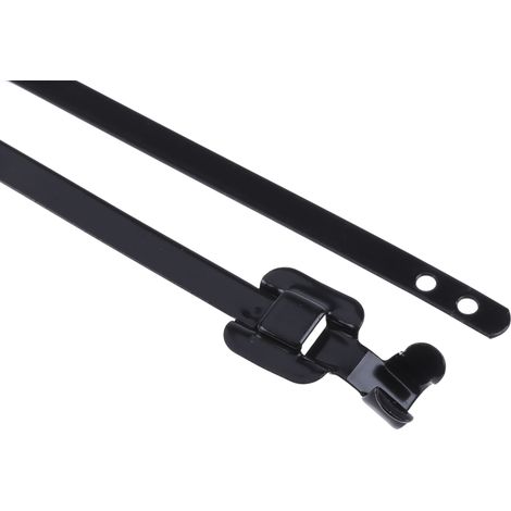 Serre-câble RS PRO Noir en Acier inoxydable revêtu de polyester, 330mm x 5 mm ( Prix pour Sachet de 100 ) (1/4)