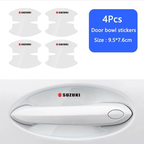 (4 pièces) Film de protection transparent pour poignées de porte de voiture, compatible avec Suzuki Jimny, Samurai, Vitara, Swift, Baleno, SX4, Ignis, Alto et Kaiser. (1/4)