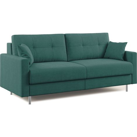 Megan Divano letto matrimoniale in microfibra smacchiabile T11 188 cm (mat. 140x197) petrolio