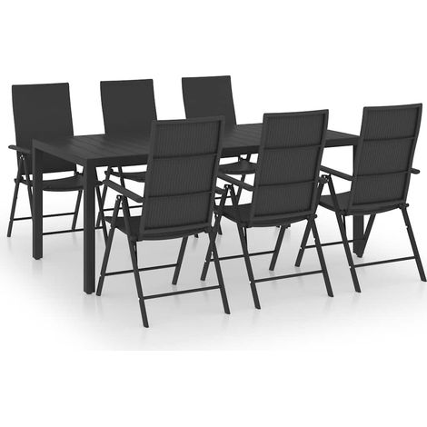 Maison Exclusive - Set da Pranzo da Giardino 7 pz Nero (1/5)