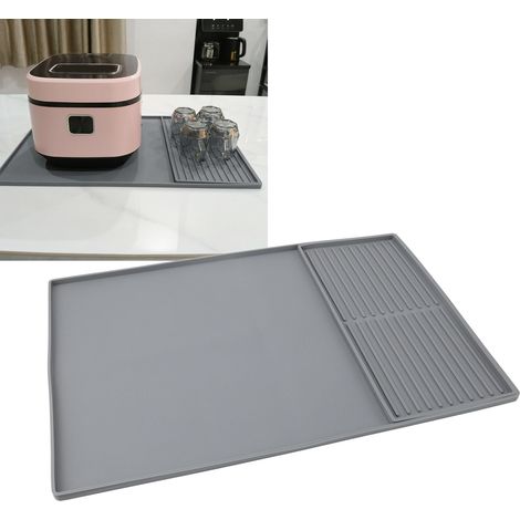 Alfombrilla de silicona para cafetera con zona antigoteo, 61 x 40,5 cm, gris. (1/5)