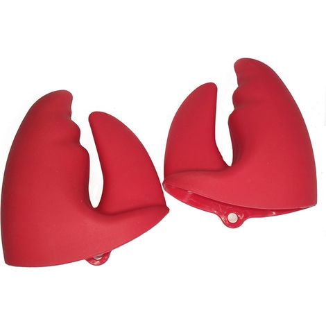 Mitaines de Four en Silicone, Pince de Homard Résistant à la Chaleur Support de Casserole Gants de Four à Pince pour la Cuisson du Barbecue Pizza Micro-Ondes Pot instantané, Rouge, 1 Paire (1/5)