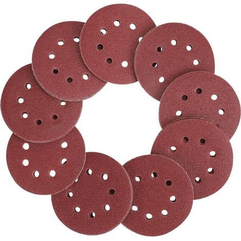50x disque abrasif rond Papier de verre ponceuse - Feuilles abrasives collantes crochet et scratch - Grain de 40 à 400 - Diamètre 150 mm THISNDE (1/5)