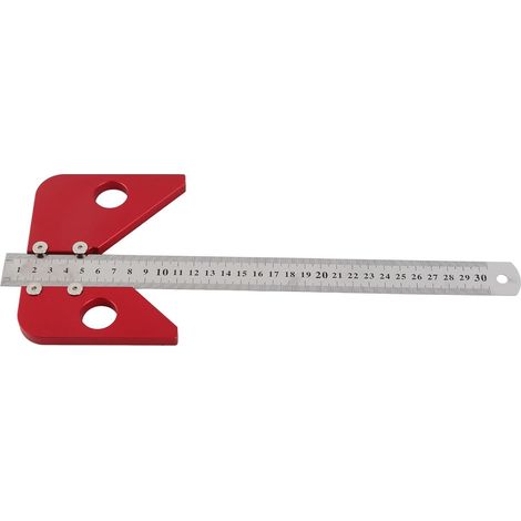 Équerre à angle de 45 degrés, jauge ligne centrale pour le travail du bois, ensemble d’outils traçage charpentier avec positionneur en alliage d’aluminium et règle - (1/5)