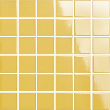 Mosaïque de grès cérame PICCOLO VELVET 5x5cm (finition brillante) - Marigold yellow - - 454 - Marigold yellow - boîte de 0.93 m2