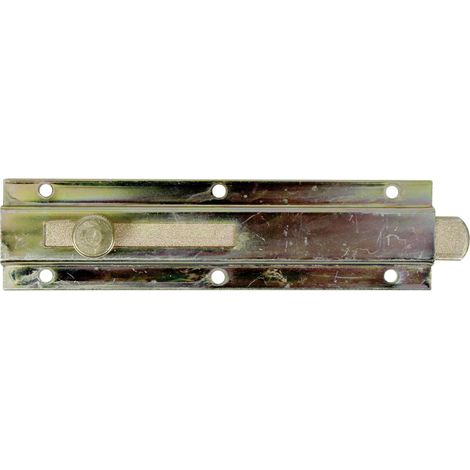 Verrou de porte avec poignée bouton, sans boucle galvanisé, en jaune 150 x 40 mm kit de 10