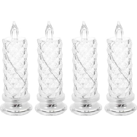 Lot de 4 bougies électroniques à piles pour décoration de chambre (1/5)