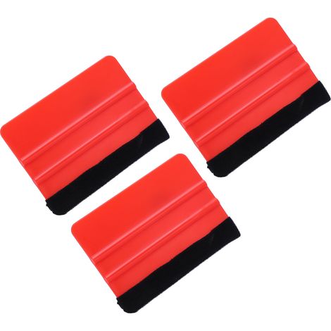 Lot de 10 raclettes en feutre professionnel anti-rayures pour vinyle, idéales pour la réparation de films vinyles, d'emballages et d'appareils électroniques (rouge). (1/5)