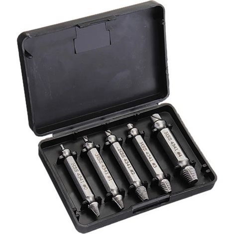 Satz mit 5 Schraubenausdrehern, beschädigte Schraubenausdreher, mit magnetischem Bithalter und Steckdosenadapter für beschädigte Schrauben