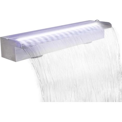 Lame d'eau rectangulaire à LED 60 cm en acier inoxydable pour piscine (1/5)