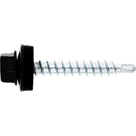 Vis de façade Twistec® Colorhead 4,8 x 35 RAL 9005 UE: 100 pcs avec clé à douille 451M8P