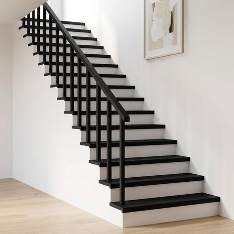 Marches d'escalier 2 pièces 80 x 30 x 2 cm Noir (1/5)