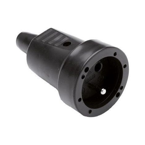 Enchufe hembra Perel 390 FN negro 9x5x5 cm plástico
