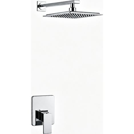 Ensemble de douche encastré mural en cuivre modèle DL-08 653 mitigeur pommeau carré 5 kg – Livraison gratuite (1/2)