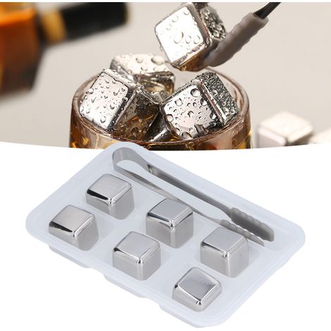 Eiswürfelset mit 6 Fächern + Eiszange aus Metall für Wein, Eiswürfel und Eisblöcke. (1/5)