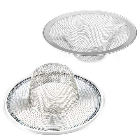 2 pezzi di filtro a cestello per impieghi gravosi in acciaio inossidabile, filtro per lavello in metallo con maglia da 2,75" superiore/1", perfetto per lavello da cucina/vasca da bagno, scarico a pavi