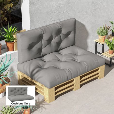 Coussin d'assise. Capitonnage à boutons. 120 x 80 x 12 cm. Gris. (1/5)