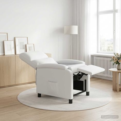 vidaXL Poltrona reclinabile Bianco Similpelle (1/5)